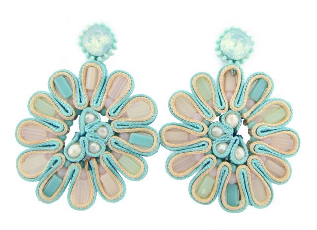 PENDIENTES ROSETON VERDE