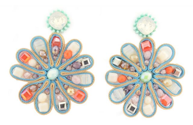 PENDIENTES ROSETON  MULTICOLOR