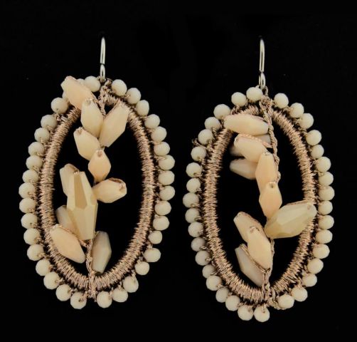 PENDIENTES RAMO OVAL TRENZ CRUDO