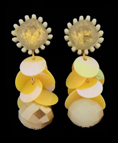 PENDIENTES CONFETTI AMARILLA