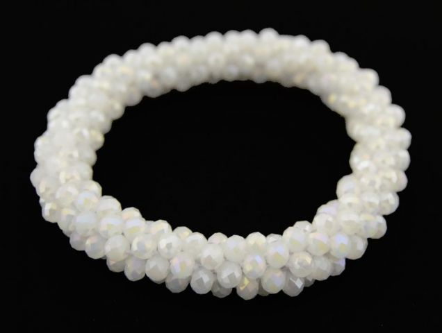 PULSERA TRENZADA BRILLO BLANCO