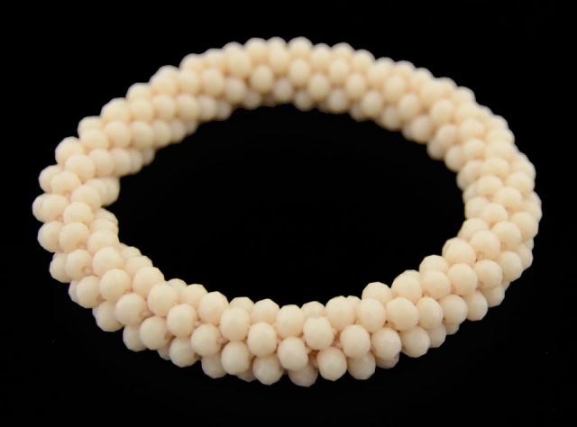 PULSERA TRENZADA BRILLO MELOCOTON