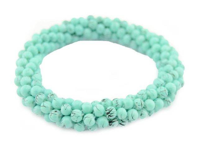 PULSERA TRENZADA MATE TURQUESA