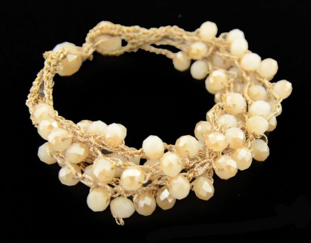 PULSERA HILADA 6 VUELTAS BEIGE