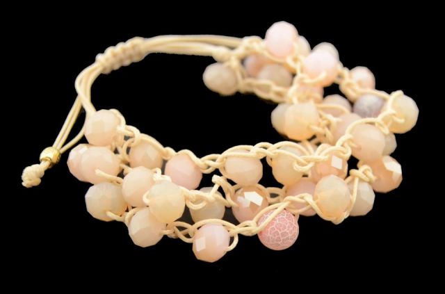 PULSERA 2 VUELTAS EN CORDON ROSA