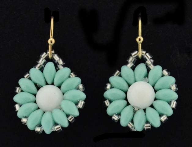 PENDIENTES 1 FLOR TURQUESA