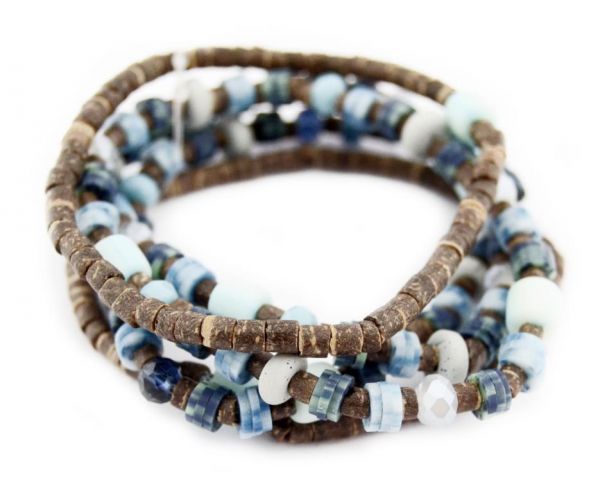 PULSERA VUELTAS ETNIC AZUL