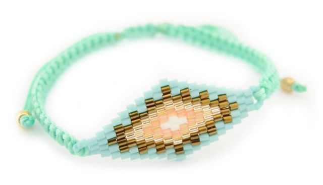 PULSERA HILO ROMBO BALI AZUL