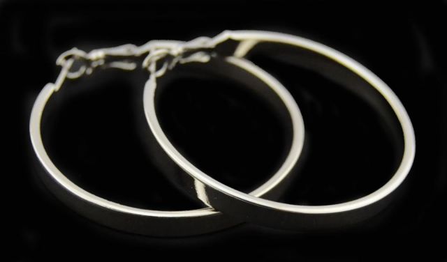 PENDIENTES PLANO 4 CM PLATEADO