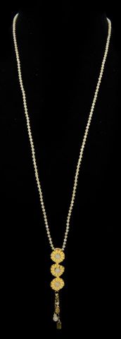 COLLAR LARGO 3 CIRC. AMARILLA