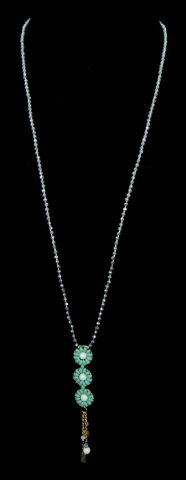 COLLAR LARGO 3 CIRC. TURQUESA