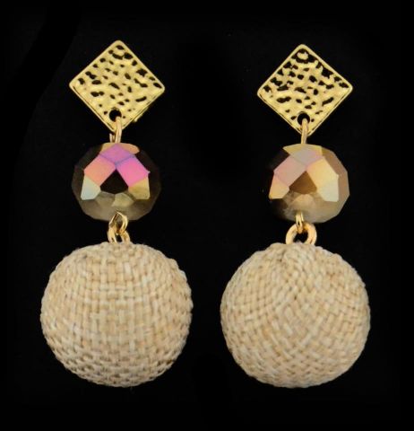 PENDIENTES BOLA FORRADA CRUDO