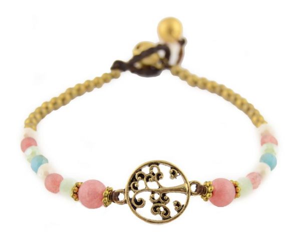 PULSERA BOLAS Y ARBOL EN CIR MULTICOLOR