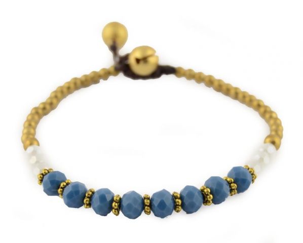 PULSERA BOLAS FACET. AZUL