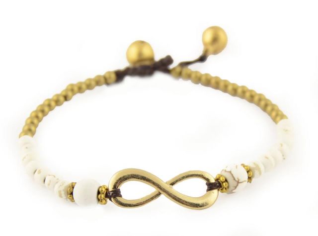 PULSERA BOLAS INFINITY BEIGE