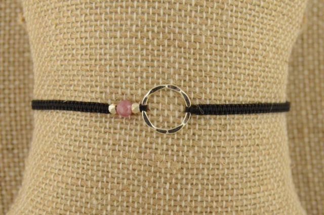 PULSERA AG HILO CIRC. IRREGU ROSA