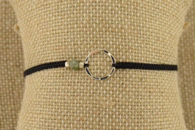 PULSERA AG HILO CIRC. IRREGU VERDE