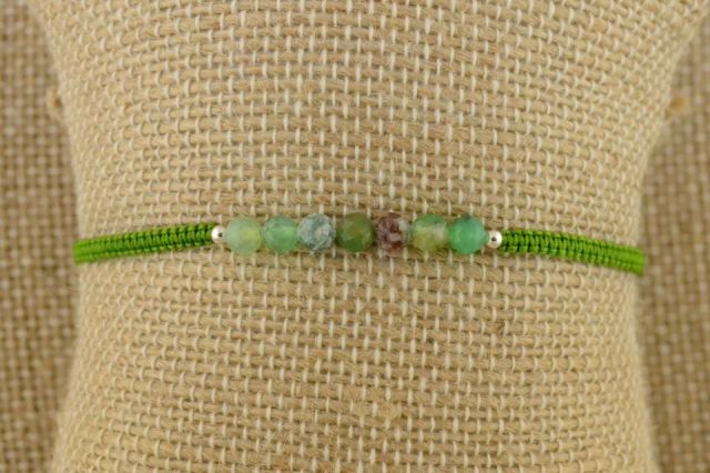PULSERA AG HILO PIEDRAS NATU VERDE