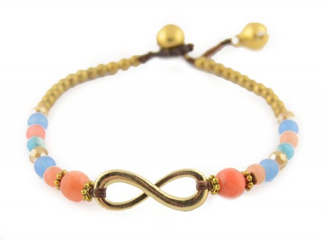 PULSERA BOLAS INFINITY SALMON
