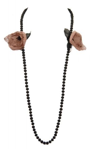 COLLAR LARGO 2 FLORES ROSA