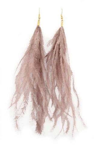PENDIENTES PLUMA MAR ROSA
