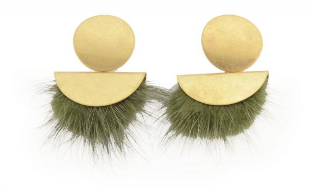 PENDIENTES MEDIA LUNA CONEJO VERDE