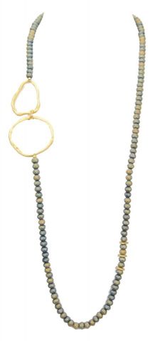 COLLAR LARGO 2 AROS METAL I DORADO