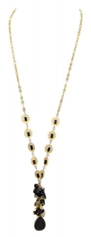 COLLAR Y CADENA Y AROS NEGRO