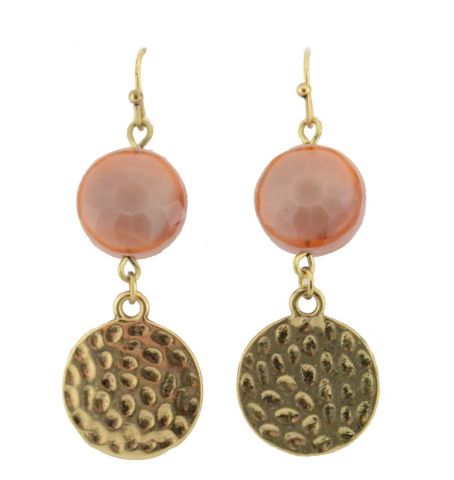 PENDIENTES CIRCULO + PIEDRA ROJO