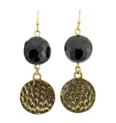 PENDIENTES CIRCULO + PIEDRA NEGRO