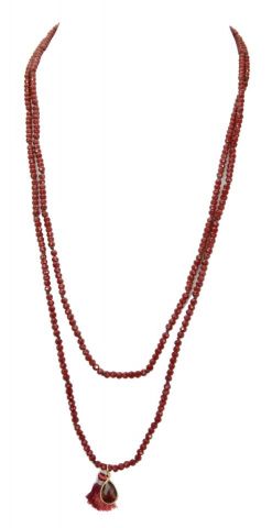COLLAR 2 VUELTAS CRISTAL FI GRANATE