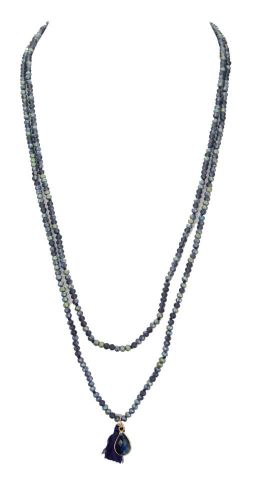 COLLAR 2 VUELTAS CRISTAL FI AZUL