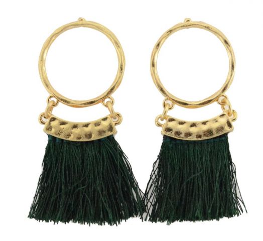 PENDIENTES HILO  VERDE
