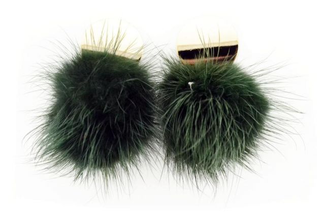 PENDIENTES POMPON + CIRC CHAPAD VERDE