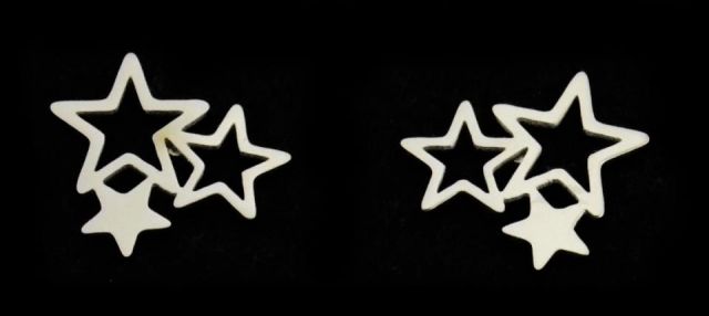 PENDIENTES 3 STARS  PLATEADO