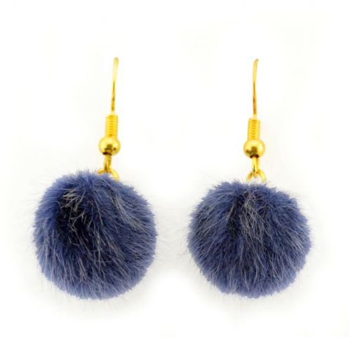 PENDIENTES BOLA PELO BASIC AZUL