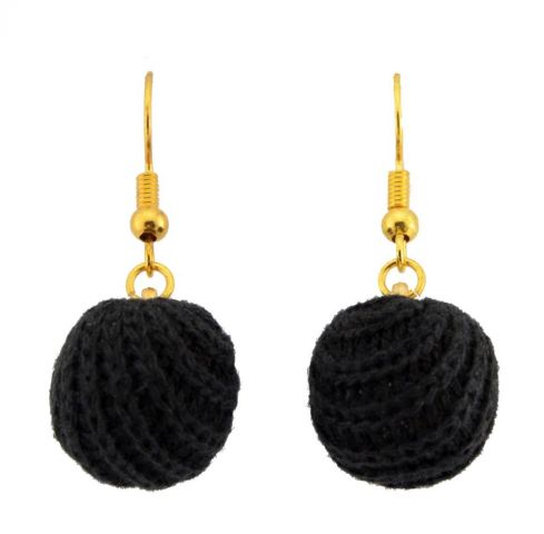 PENDIENTES BOLA PANA BASIC NEGRO