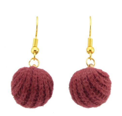 PENDIENTES BOLA PANA BASIC BURDEOS