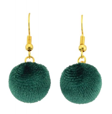 PENDIENTES BOLA VELVET BASICO VERDE