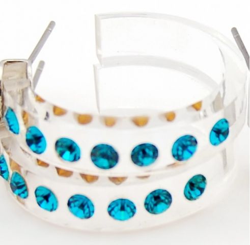 PENDIENTES ARO METACRILATO A AZUL