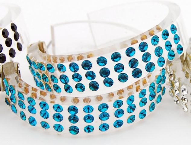 PENDIENTES ARO METACRISTAL B AZUL