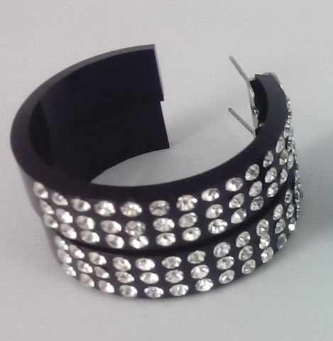 PENDIENTES ARO METACRISTAL B BLACK