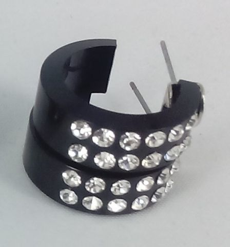 PENDIENTES ARO METACRISTAL C BLACK