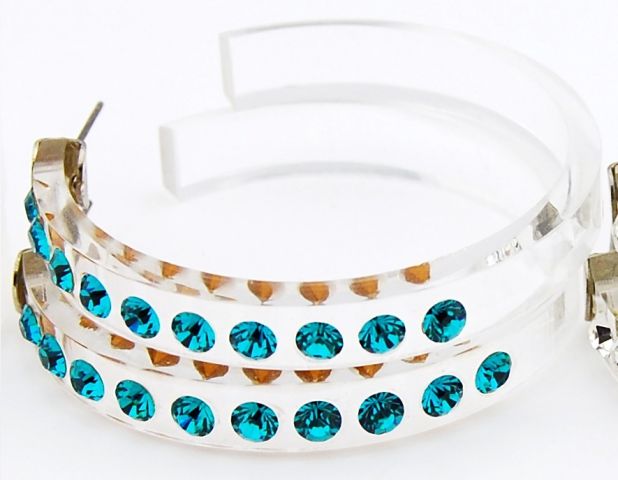 PENDIENTES ARO METACRISTAL E AZUL
