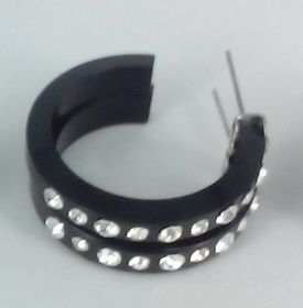 PENDIENTES ARO METACRISTAL F BLACK