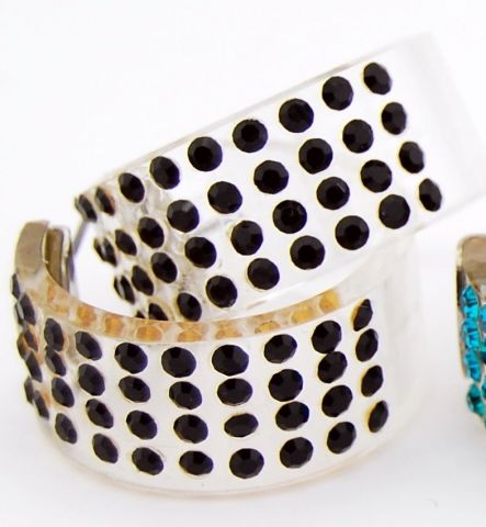 PENDIENTES ARO METACRISTAL G NEGRO