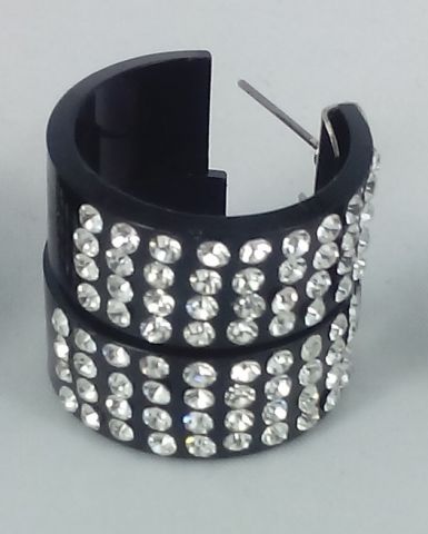 PENDIENTES ARO METACRISTAL G BLACK