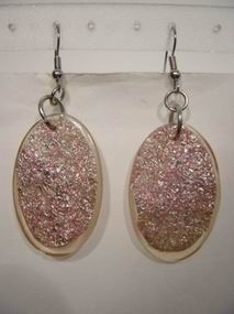 PENDIENTES BANTU AG OVAL  ROSA