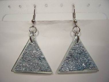 PENDIENTES BANTU TRIANG. AZUL