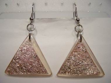 PENDIENTES BANTU TRIANG. ROSA